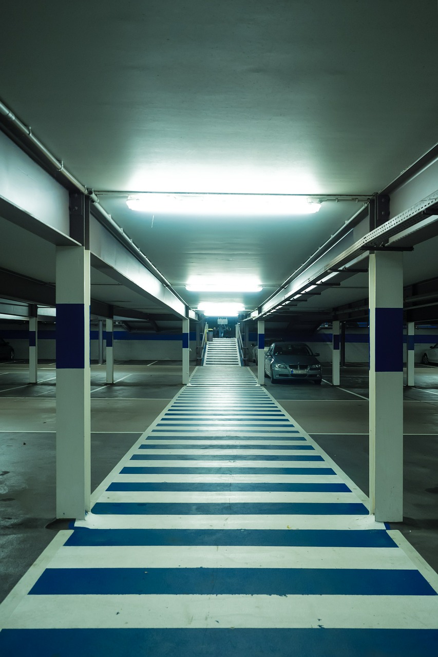 multi storey car park zebra crossing park free photo