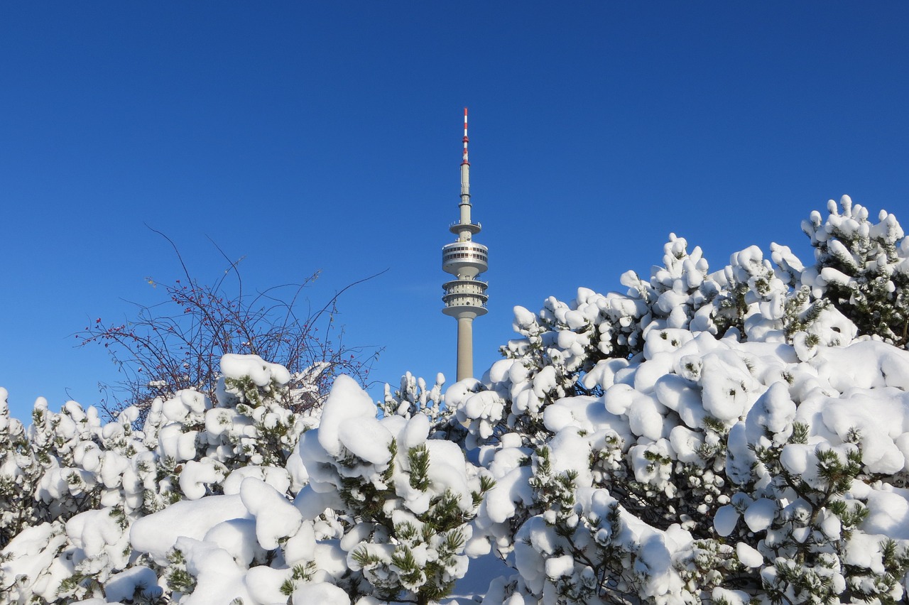munich winter tv tower free photo