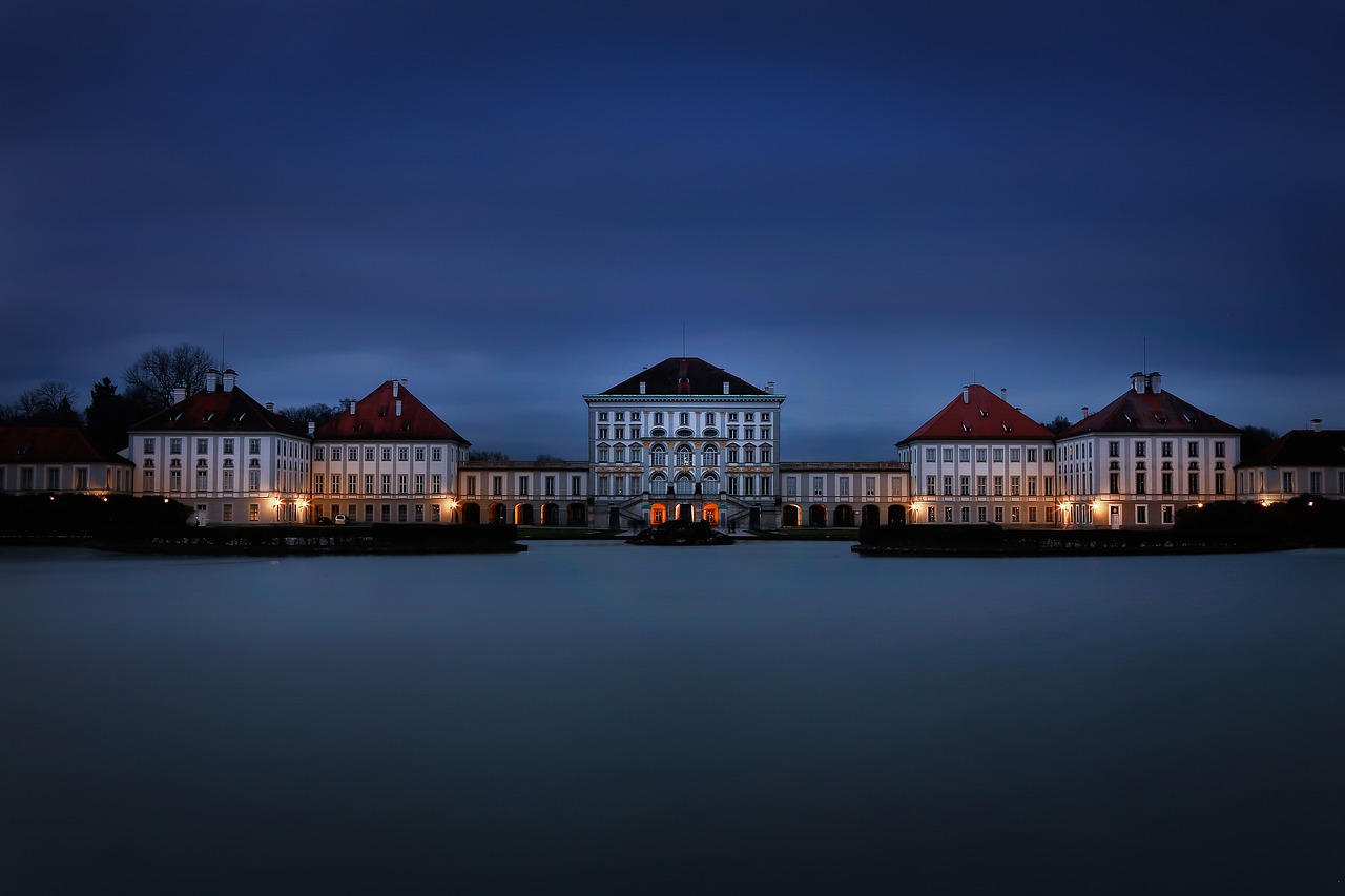 munich nymphenburg palace blue hour free photo