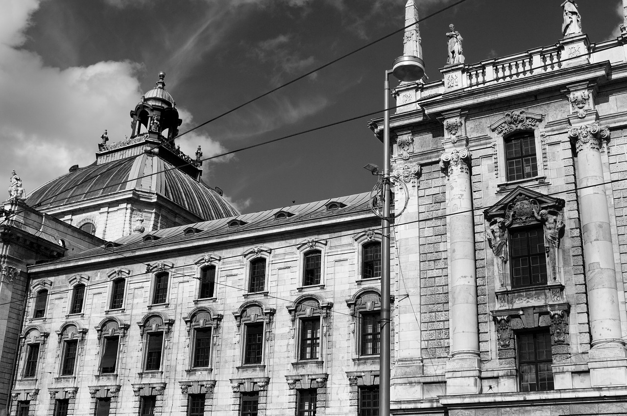 munich old town black and white free photo