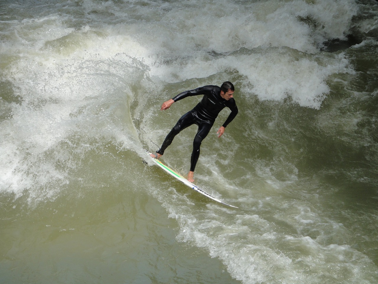 munich eisbach surfing free photo