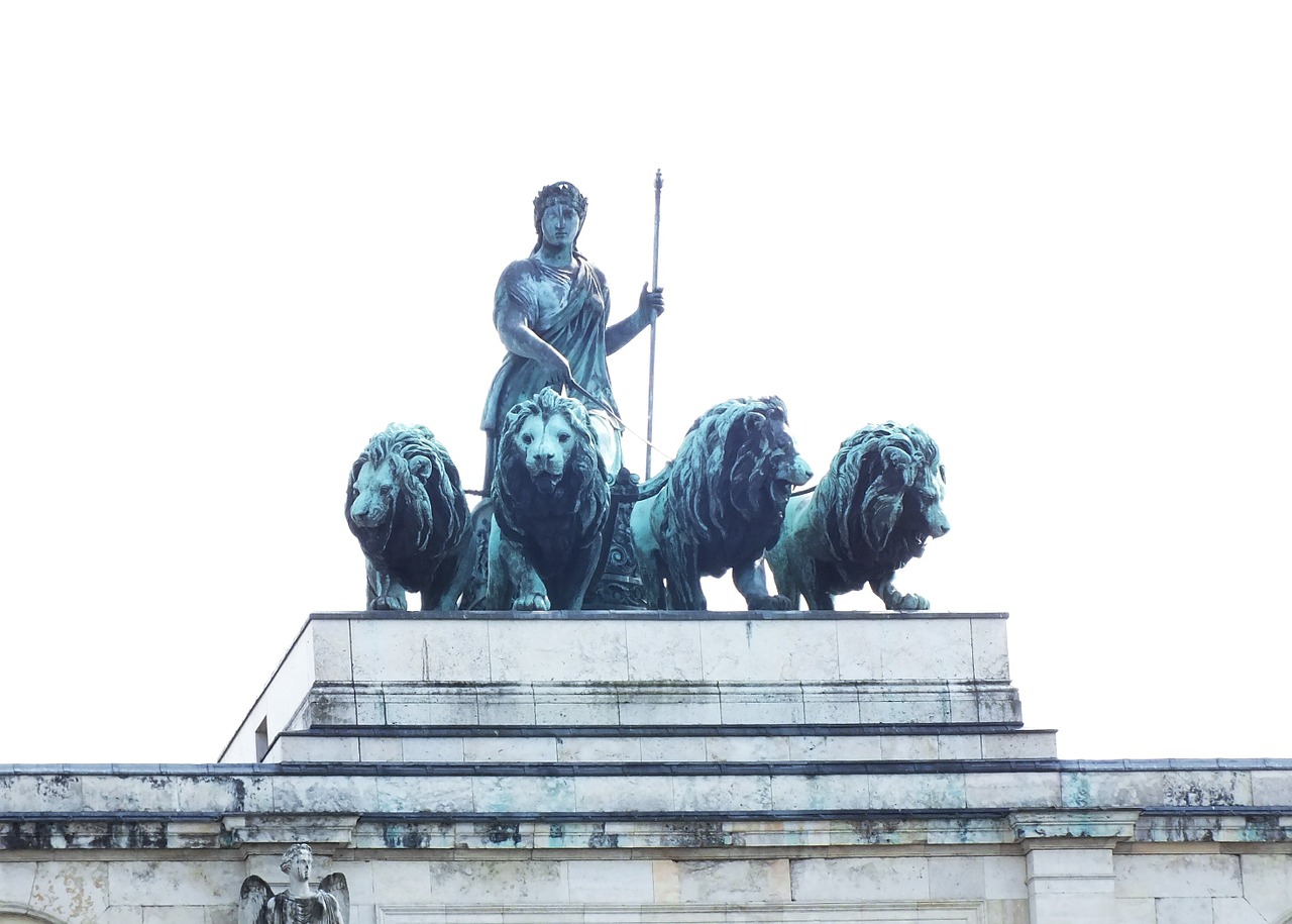 munich siegestor bavaria with lion free photo