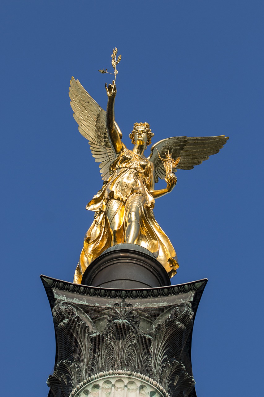 munich angel of peace gold free photo