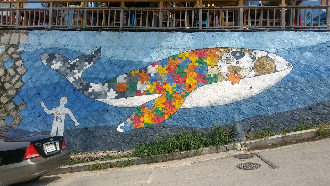 mural whale republic of korea free photo
