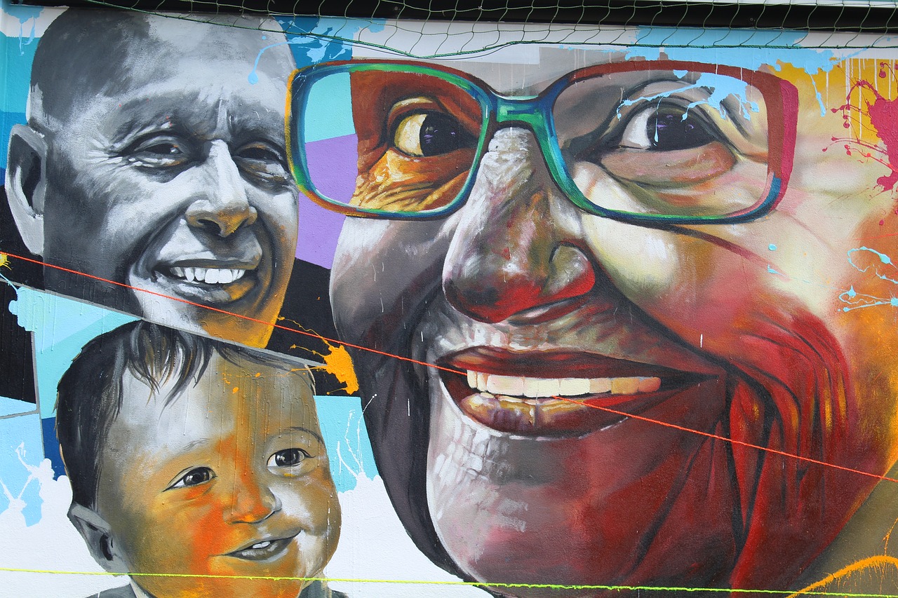 murals faces expression free photo