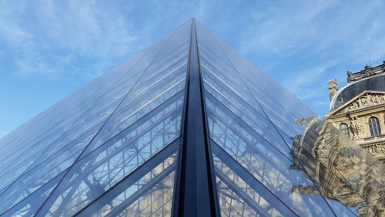 museum louvre pyramid free photo