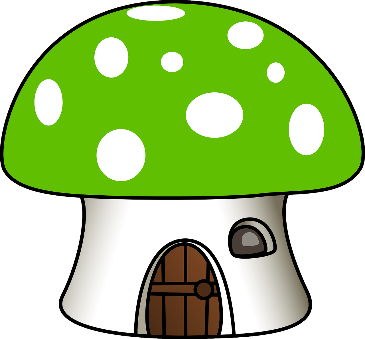 mushroom house green free photo