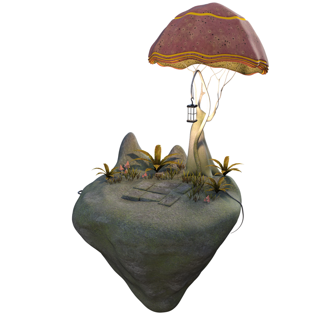 mushroom  island  fantasy free photo