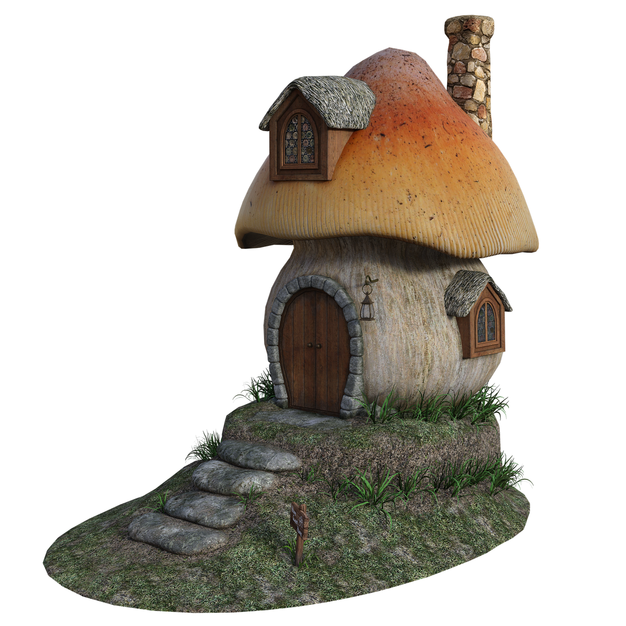 mushroom  house  fantasy free photo