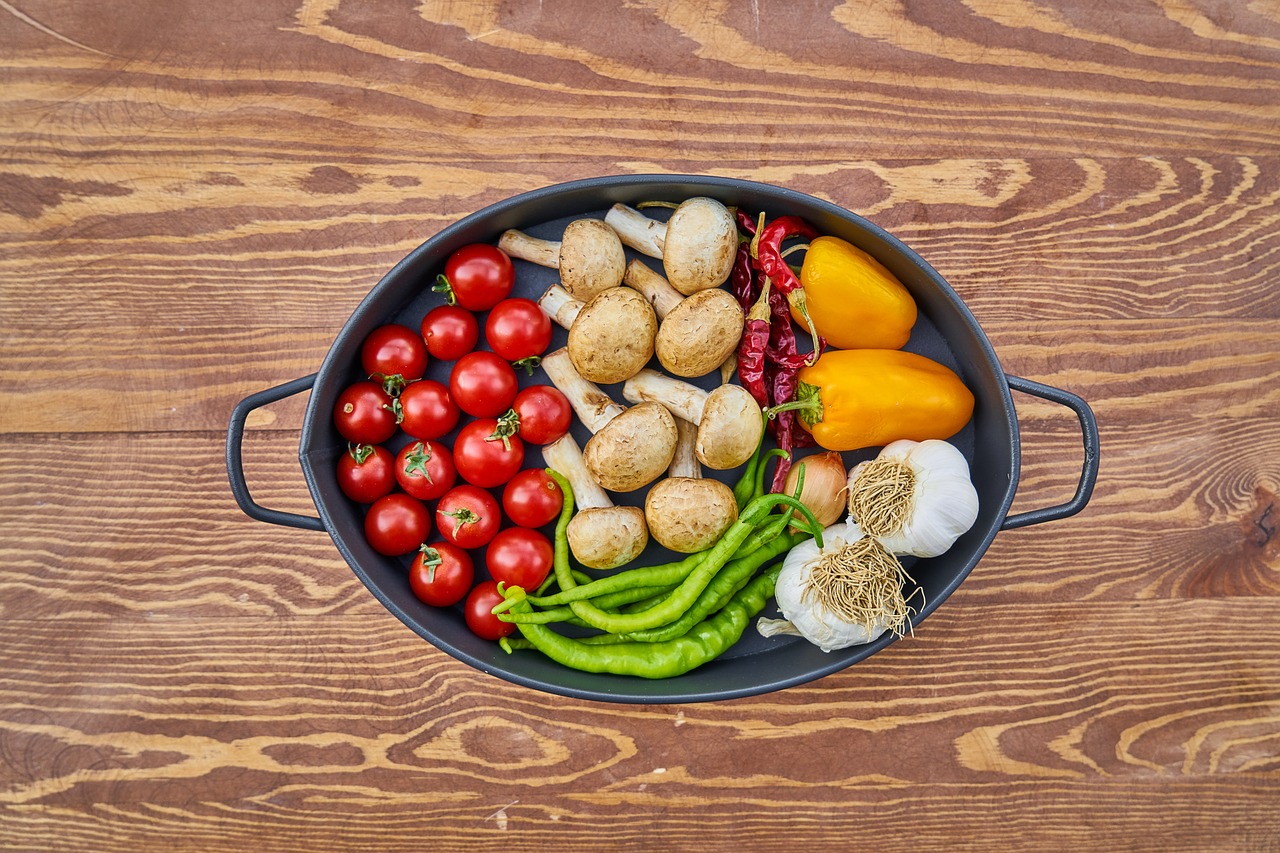 mushrooms tomato plate free photo