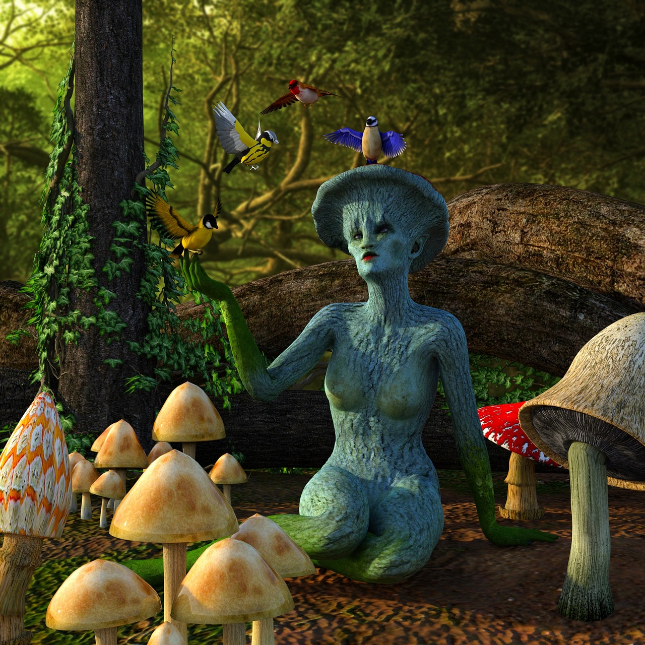 mushrooms fantasy creatures fairy tales free photo