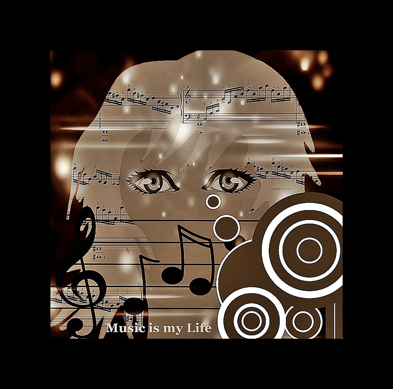 music clef light effects free photo