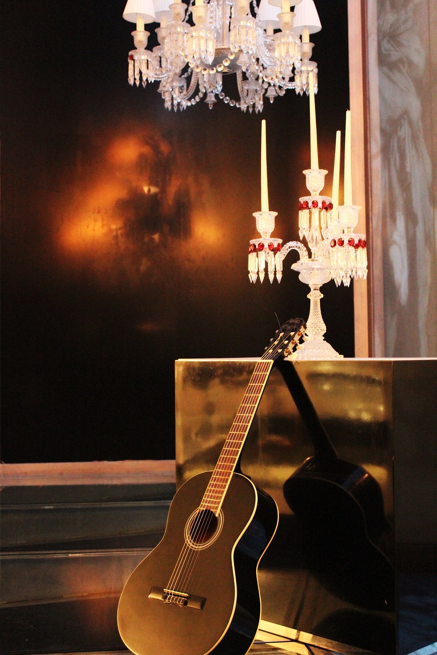 music guitar candle holder free photo