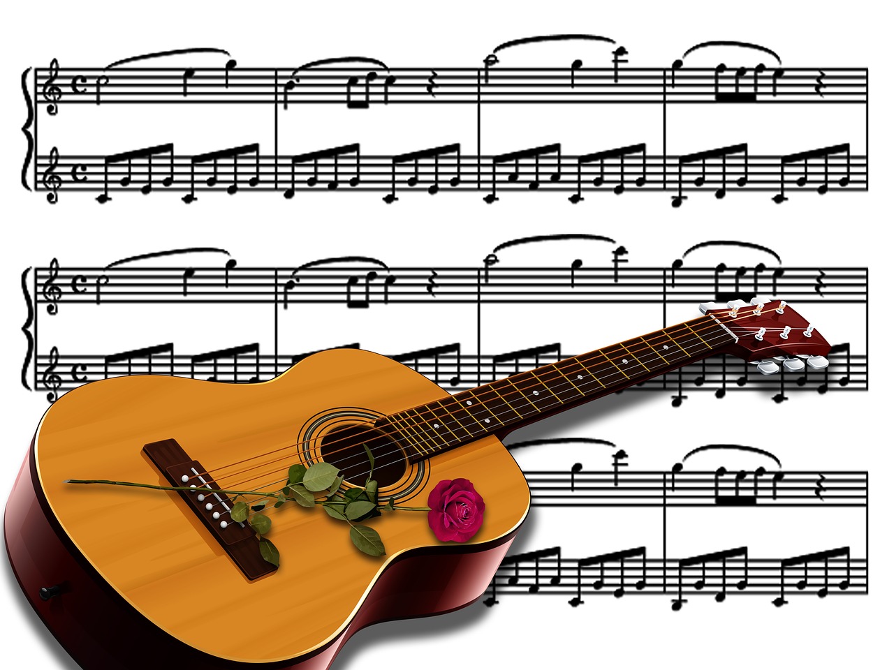 music  guitar  musical notes free photo