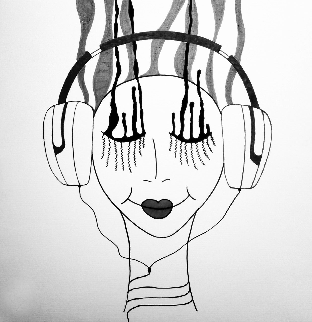 music  headsets  sketch free photo
