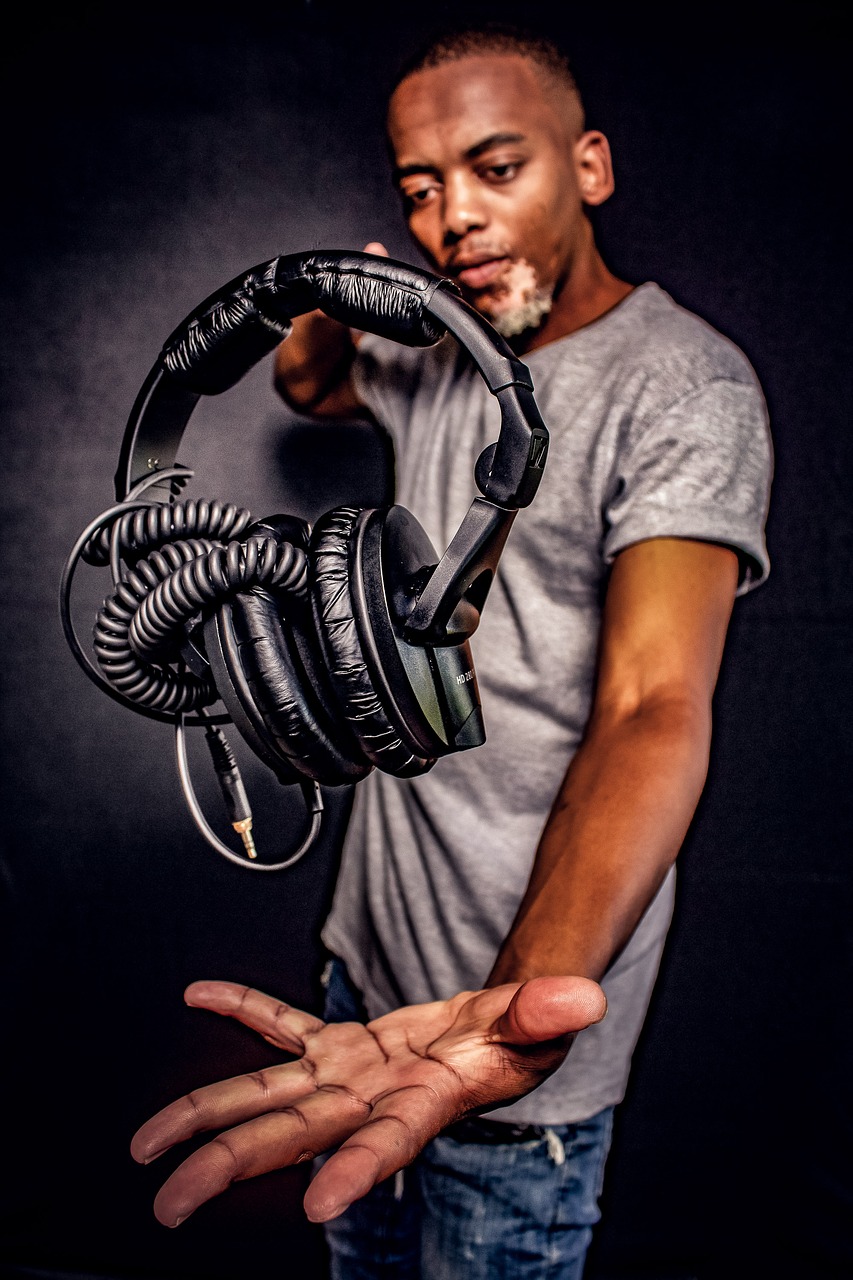 music  headphones  person free photo