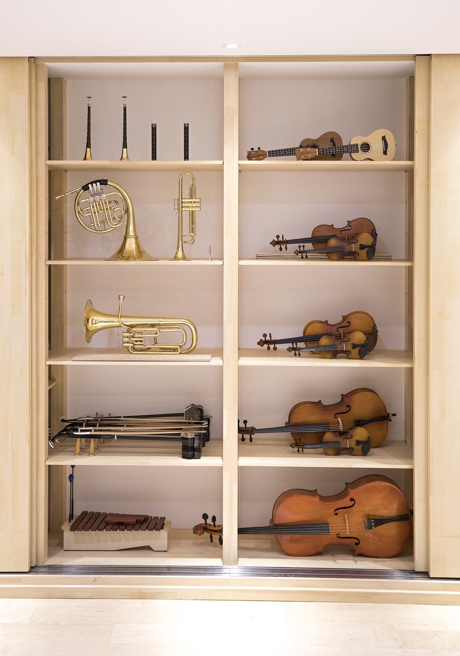 musical instruments violin trumpet free photo