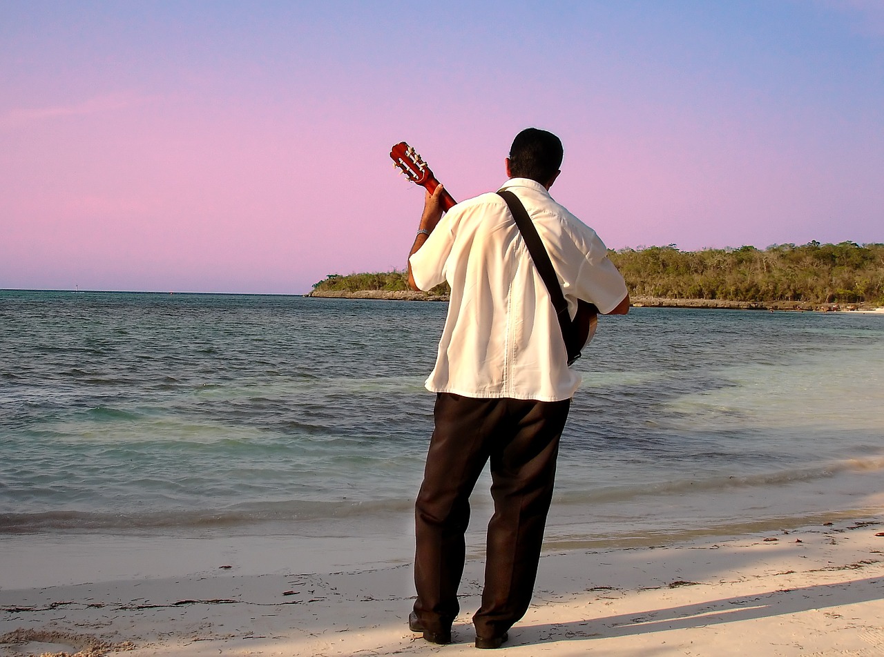 musician beach time free photo