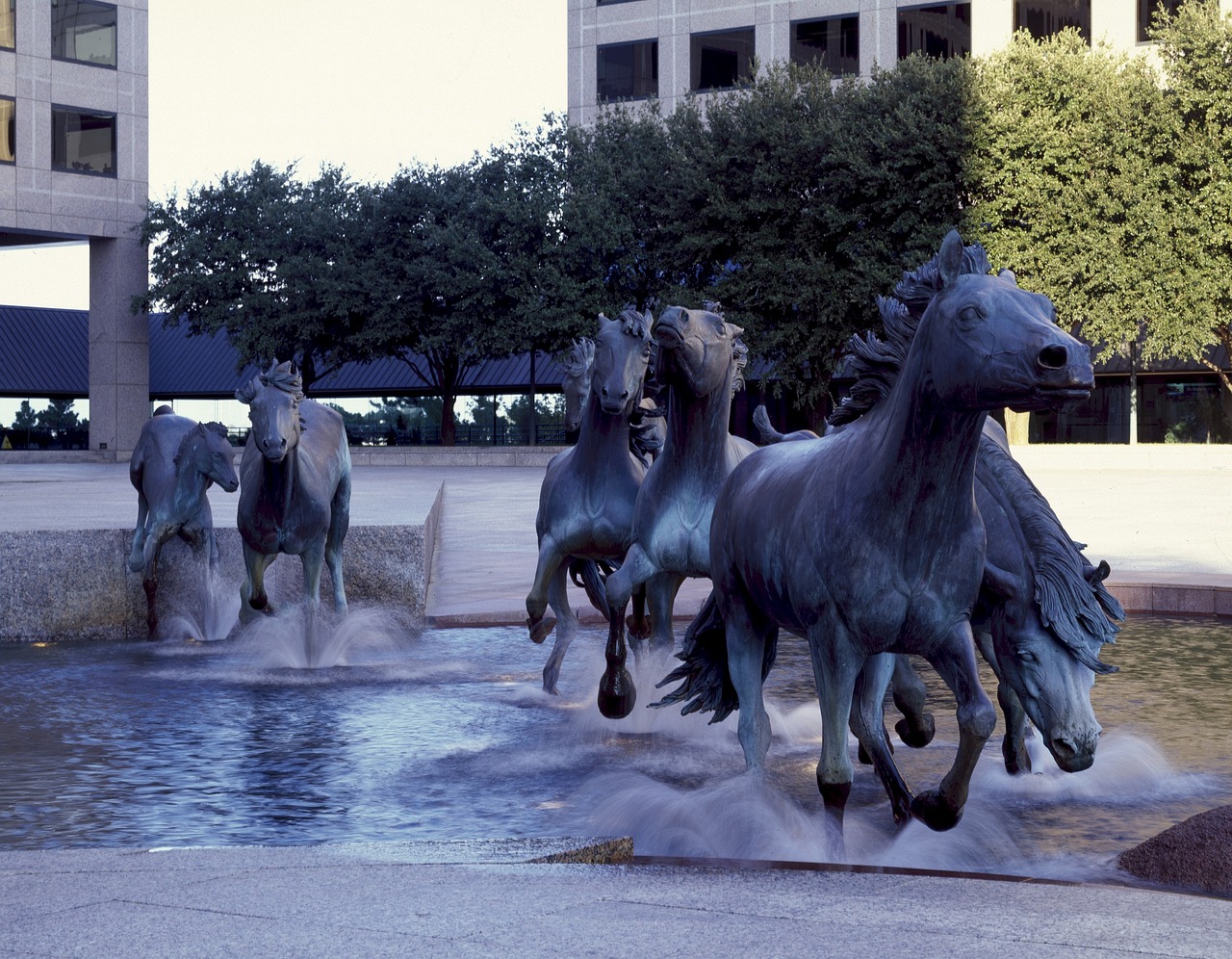 mustangs sculpture bronze free photo