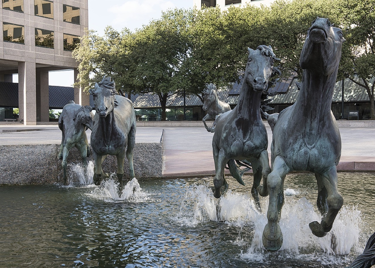 mustangs sculpture bronze free photo