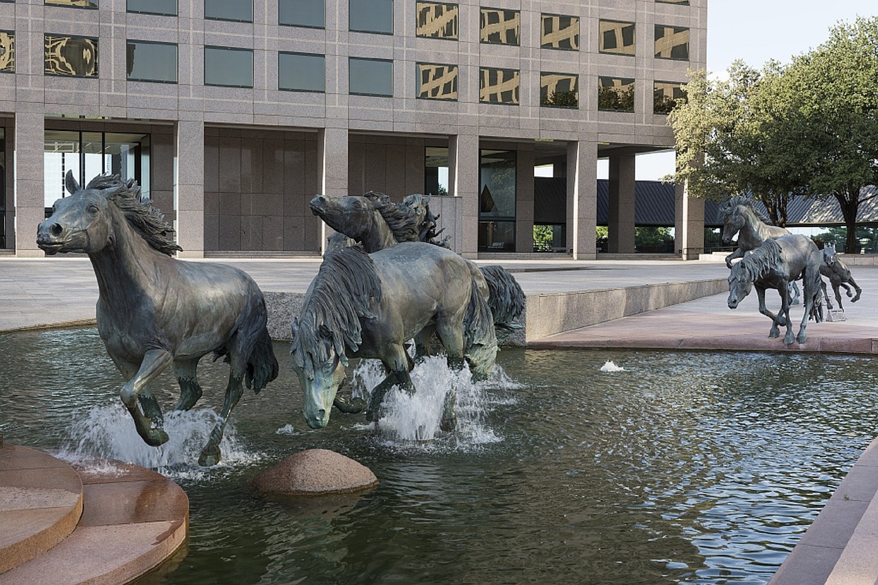 mustangs sculpture bronze free photo