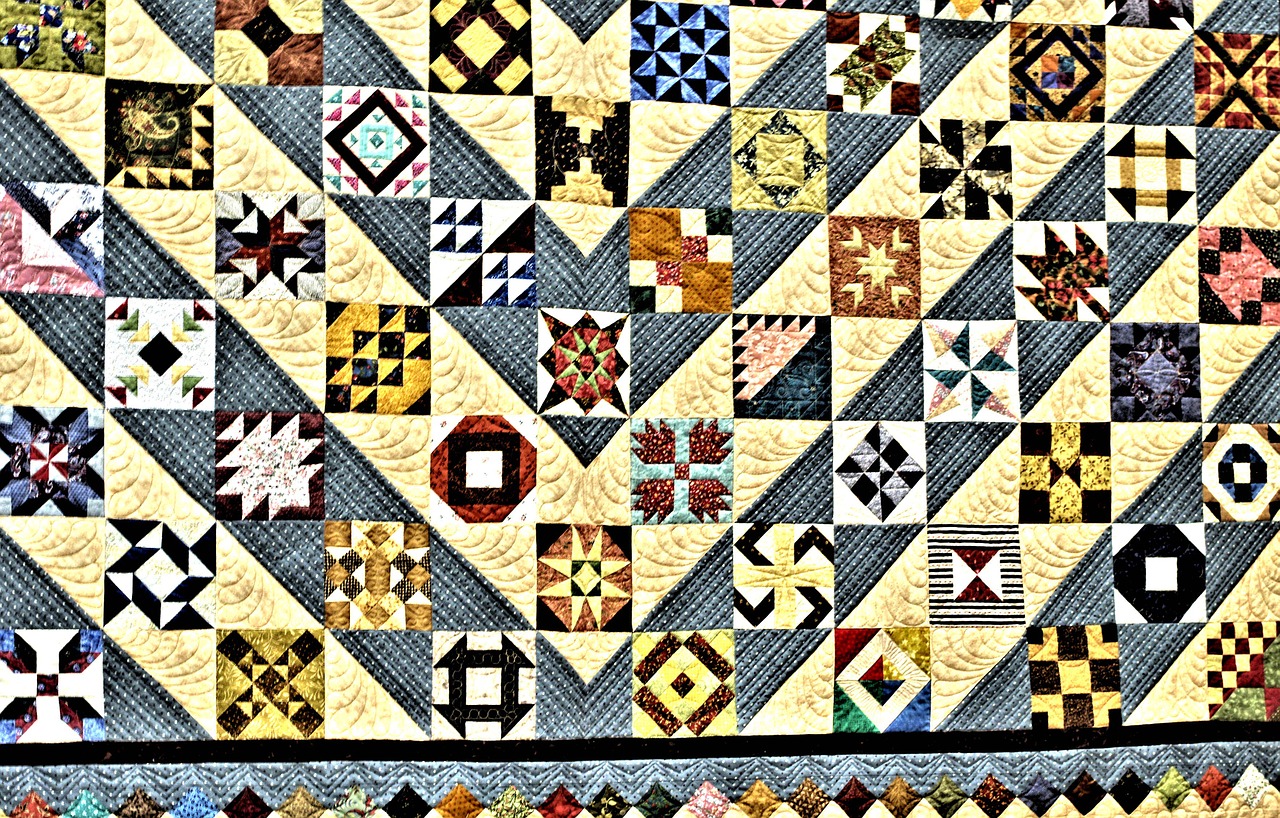 mutli shape quilt fabric texture free photo