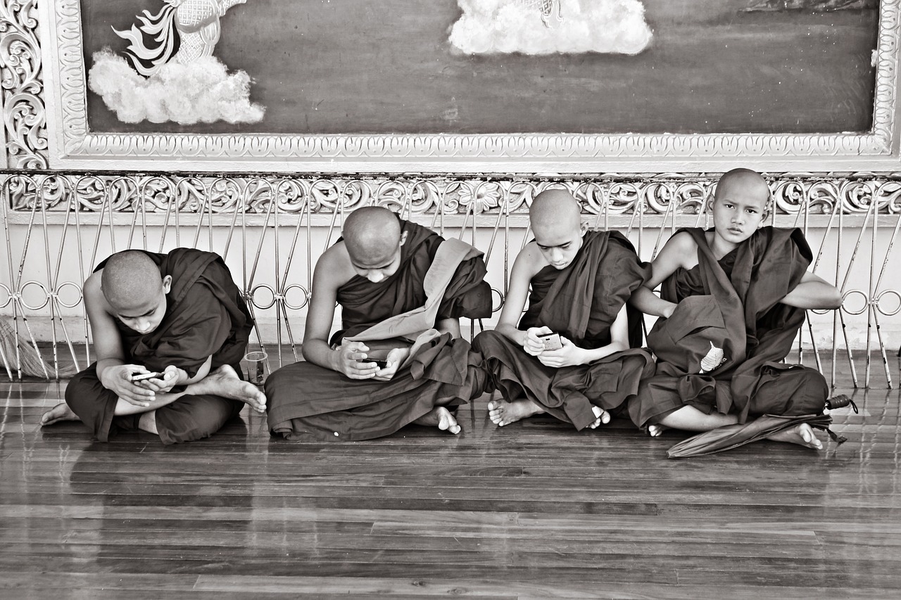 myanmar monks buddhists free photo