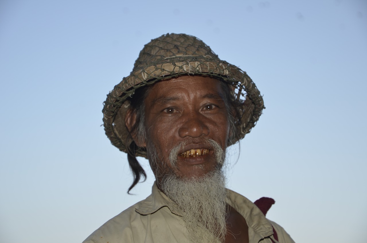 myanmar old man face free photo