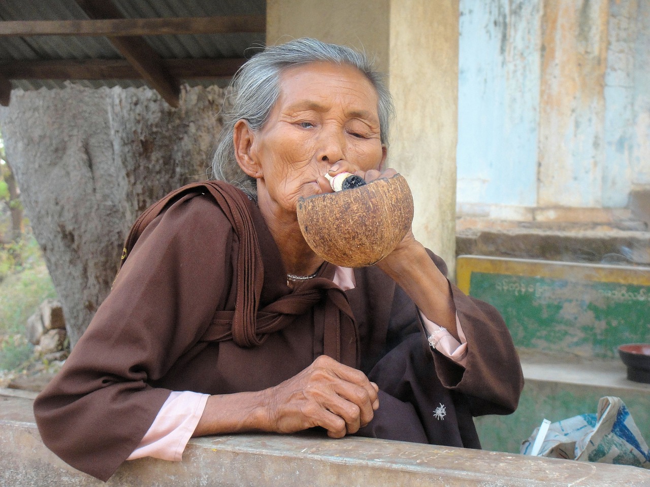 myanmar burma old woman free photo