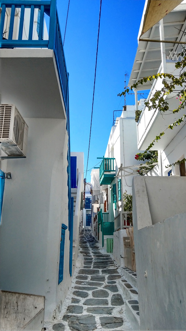 mykonos greece alley free photo