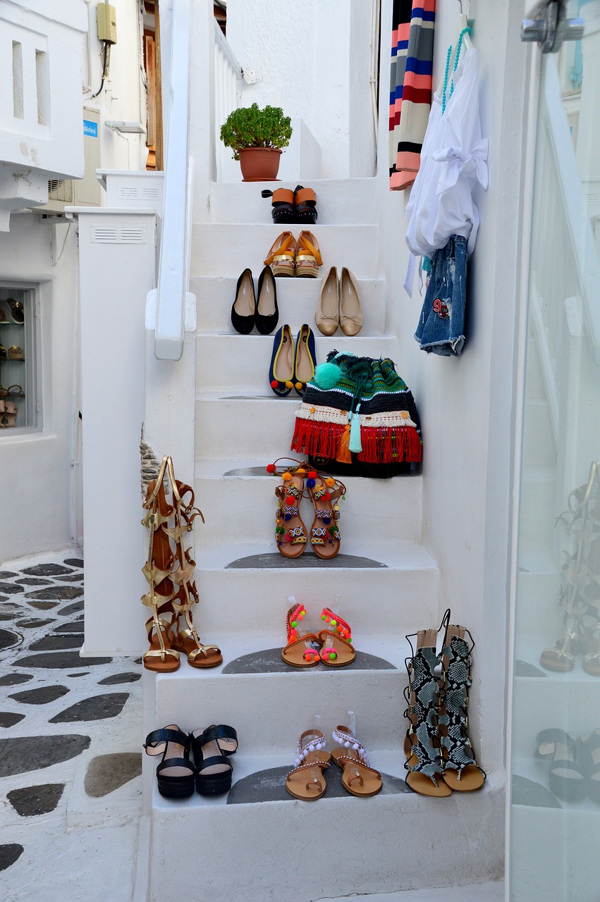 mykonos  stairs  shoes free photo