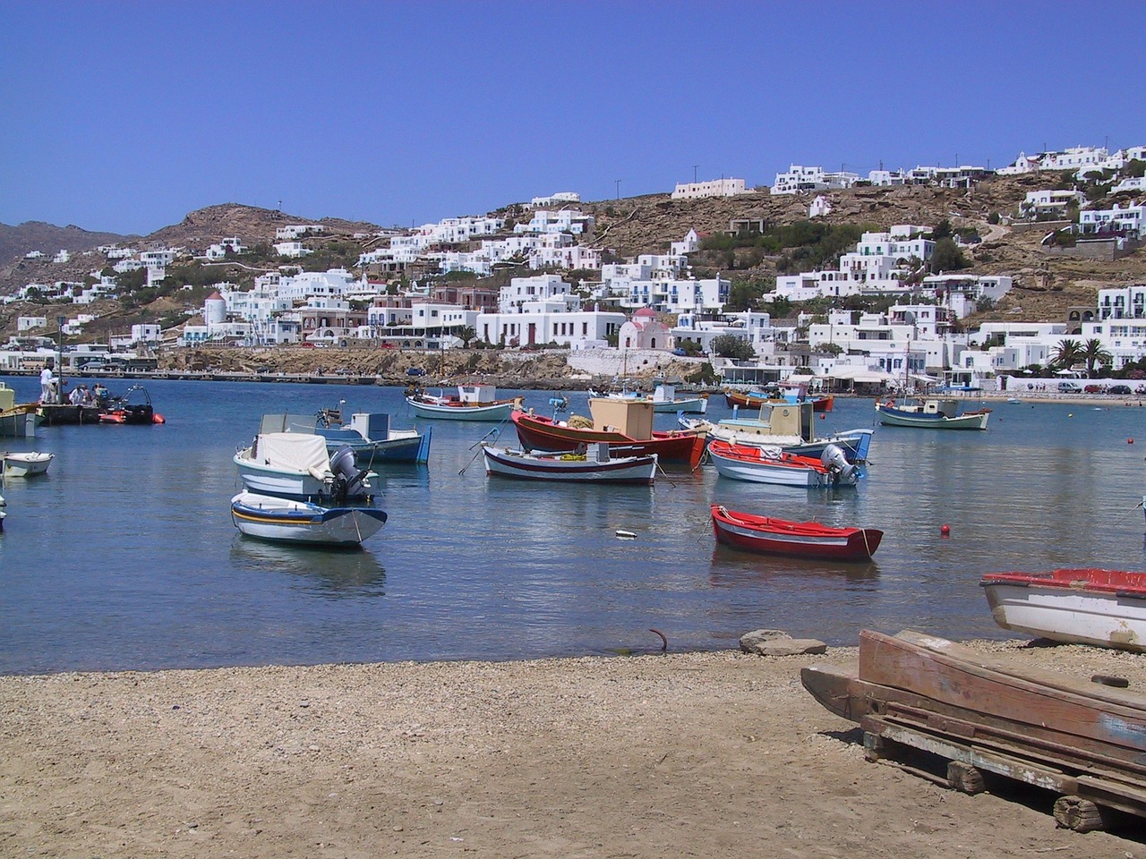 mykonos greece boats free photo