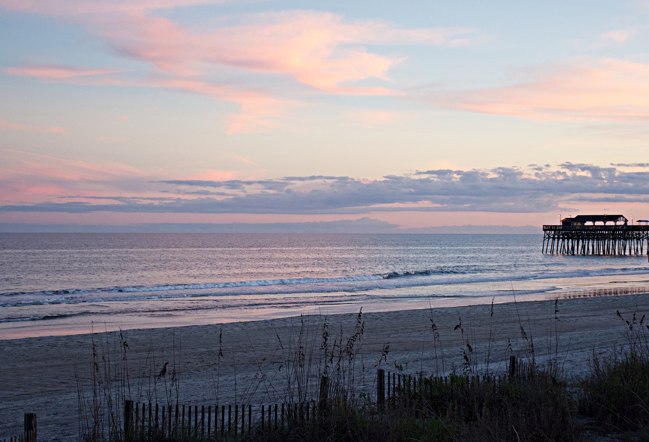 myrtle beach sunrise pier free photo