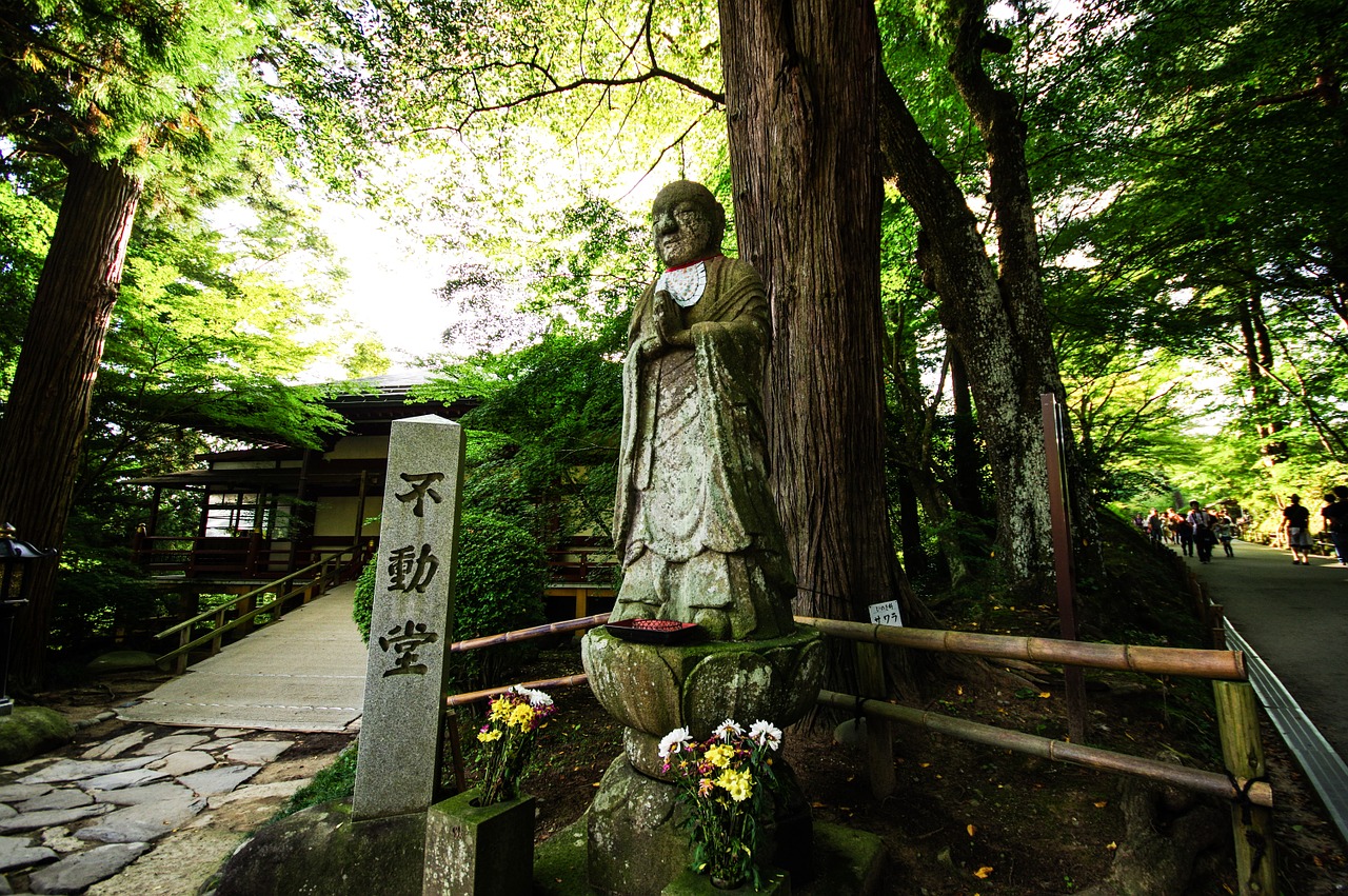 mysterious buddha statue mountain free photo