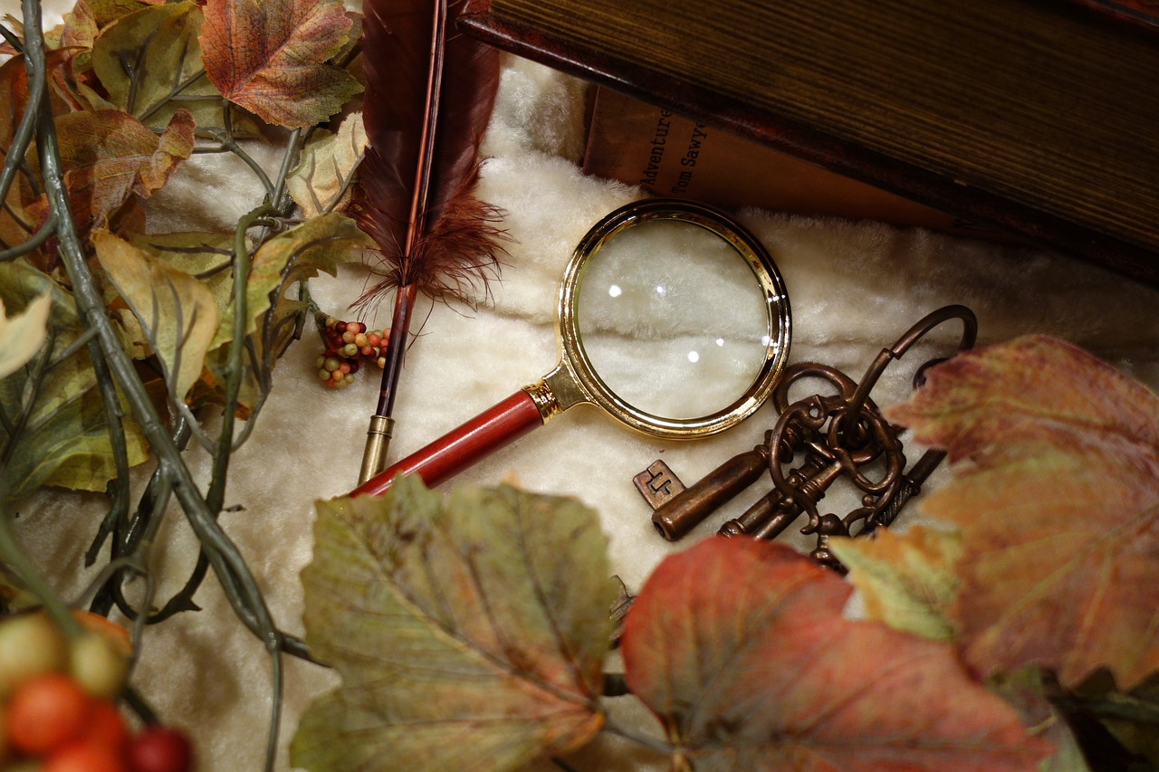 mystery magnifying glass autumn free photo