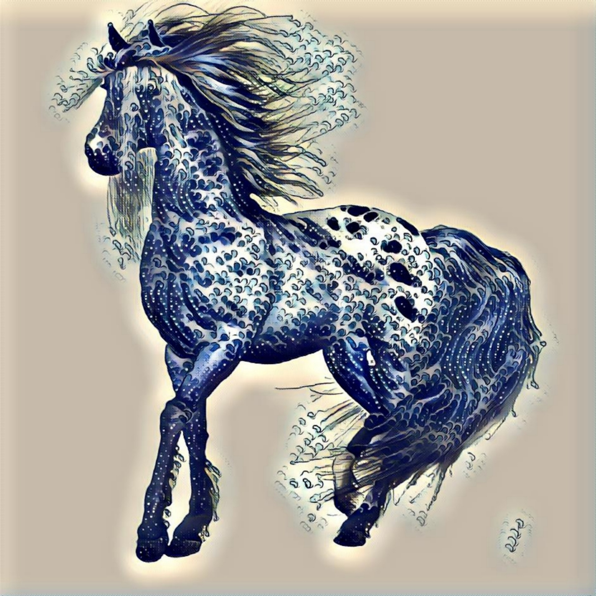 mystic horse painting free photo