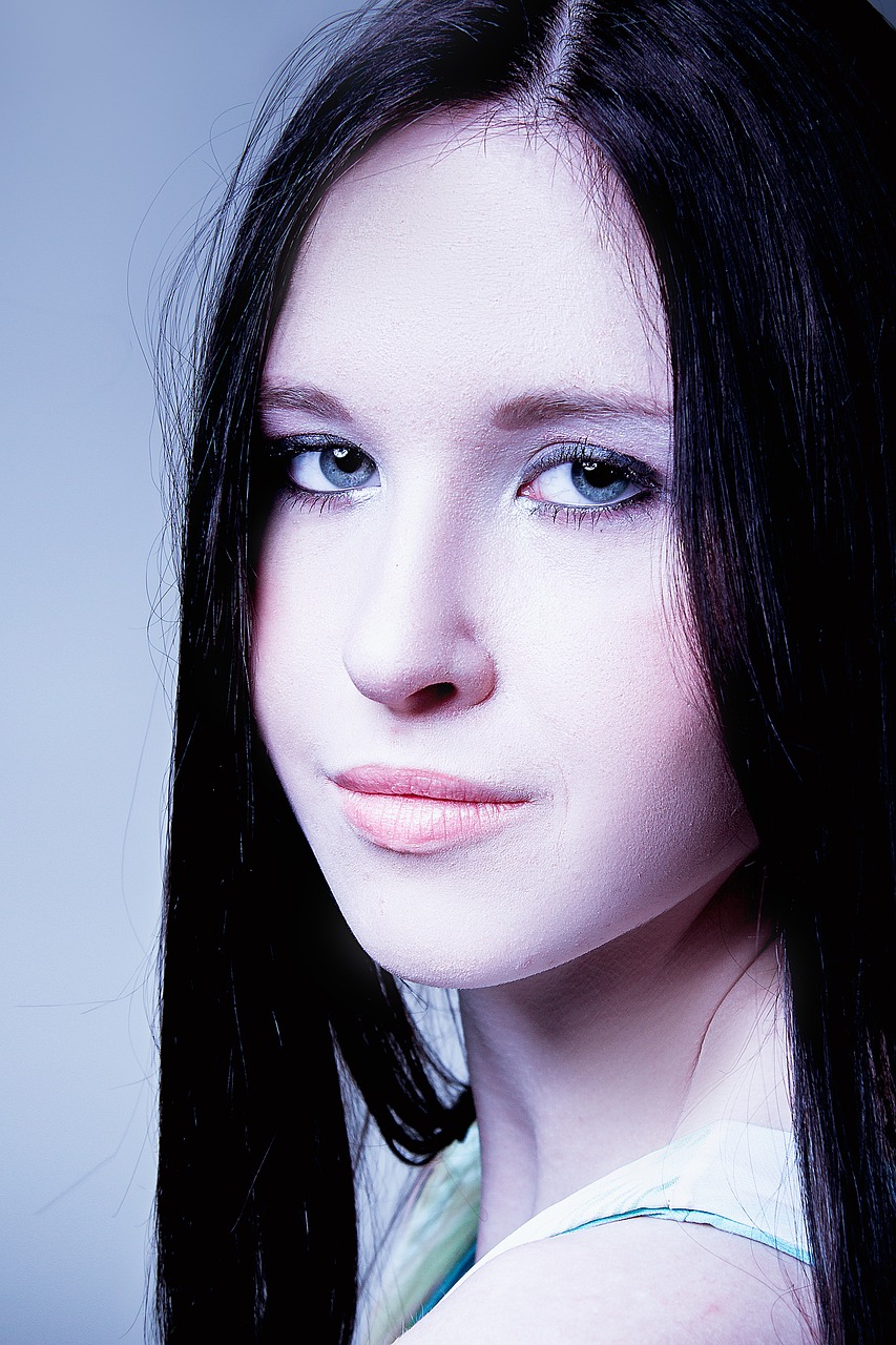 mystical portrait of a girl eyes black background free photo