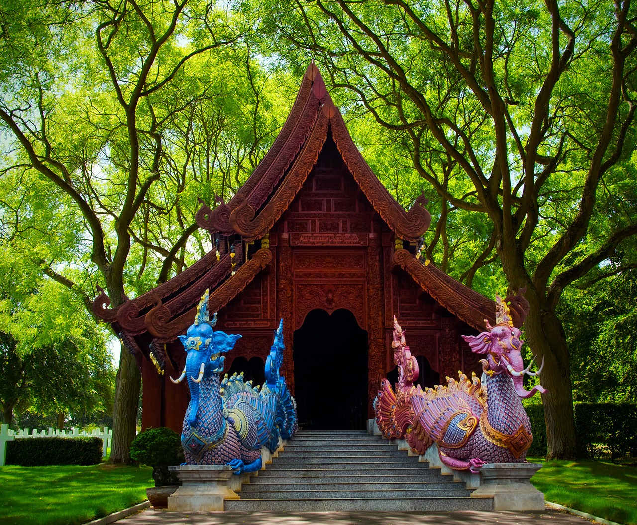 mythical creatures temple elephants free photo