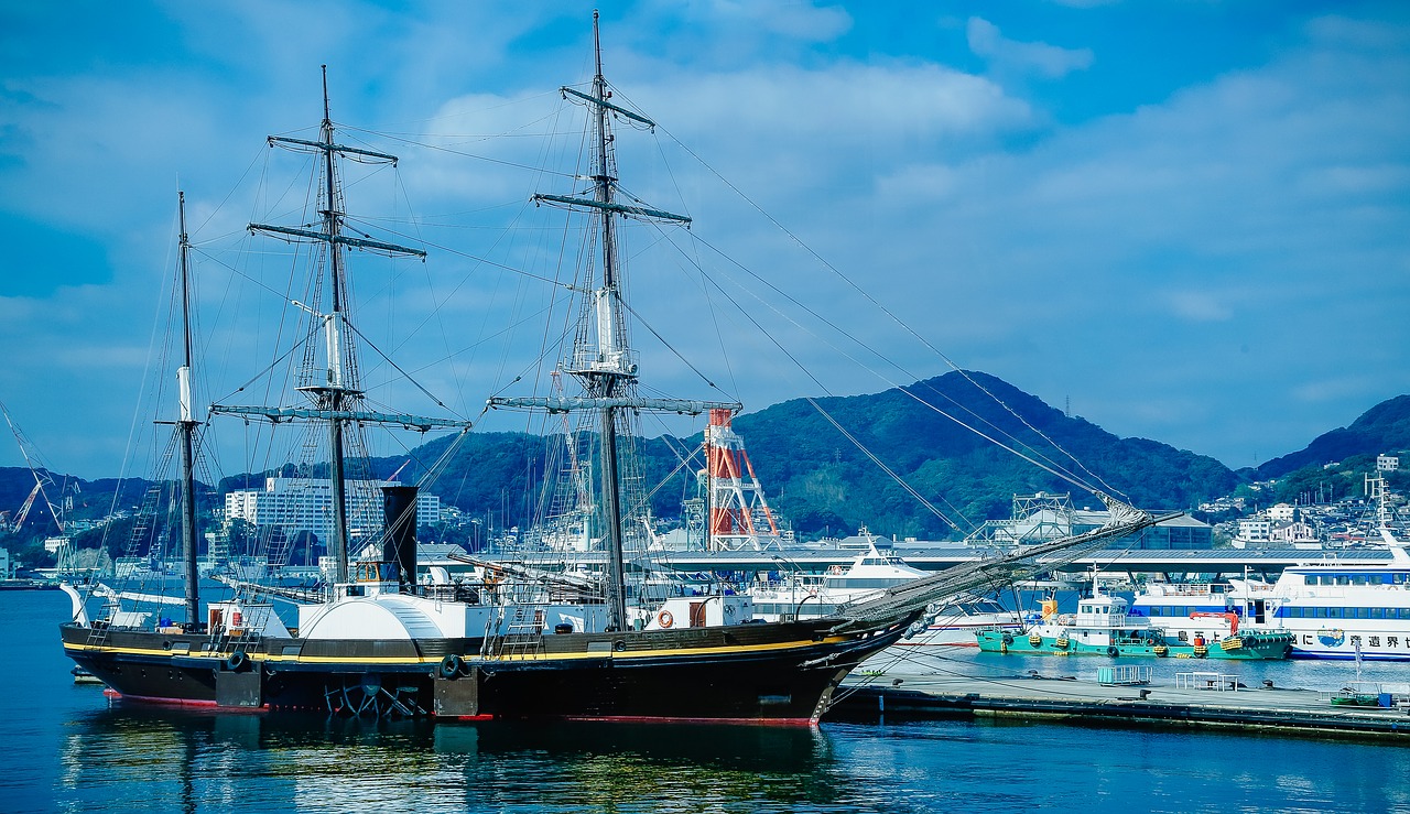 nagasaki the port city of nagasaki sailboat free photo