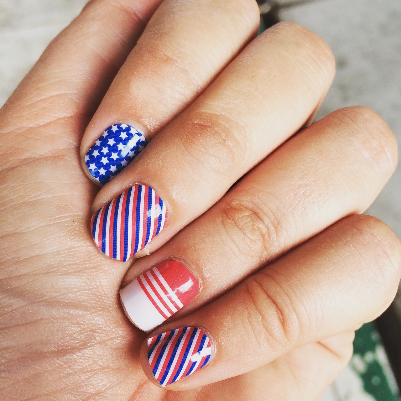 nail art 4th of july nails hands free photo