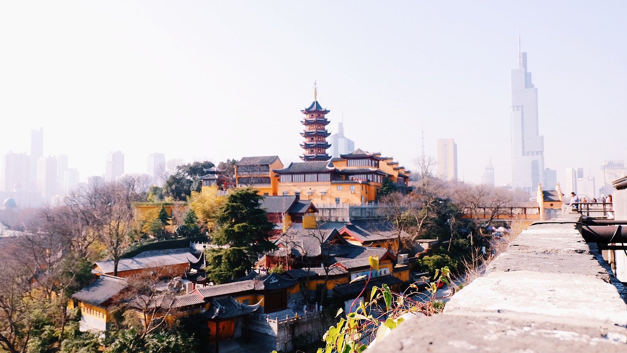 nanjing temple the city walls free photo