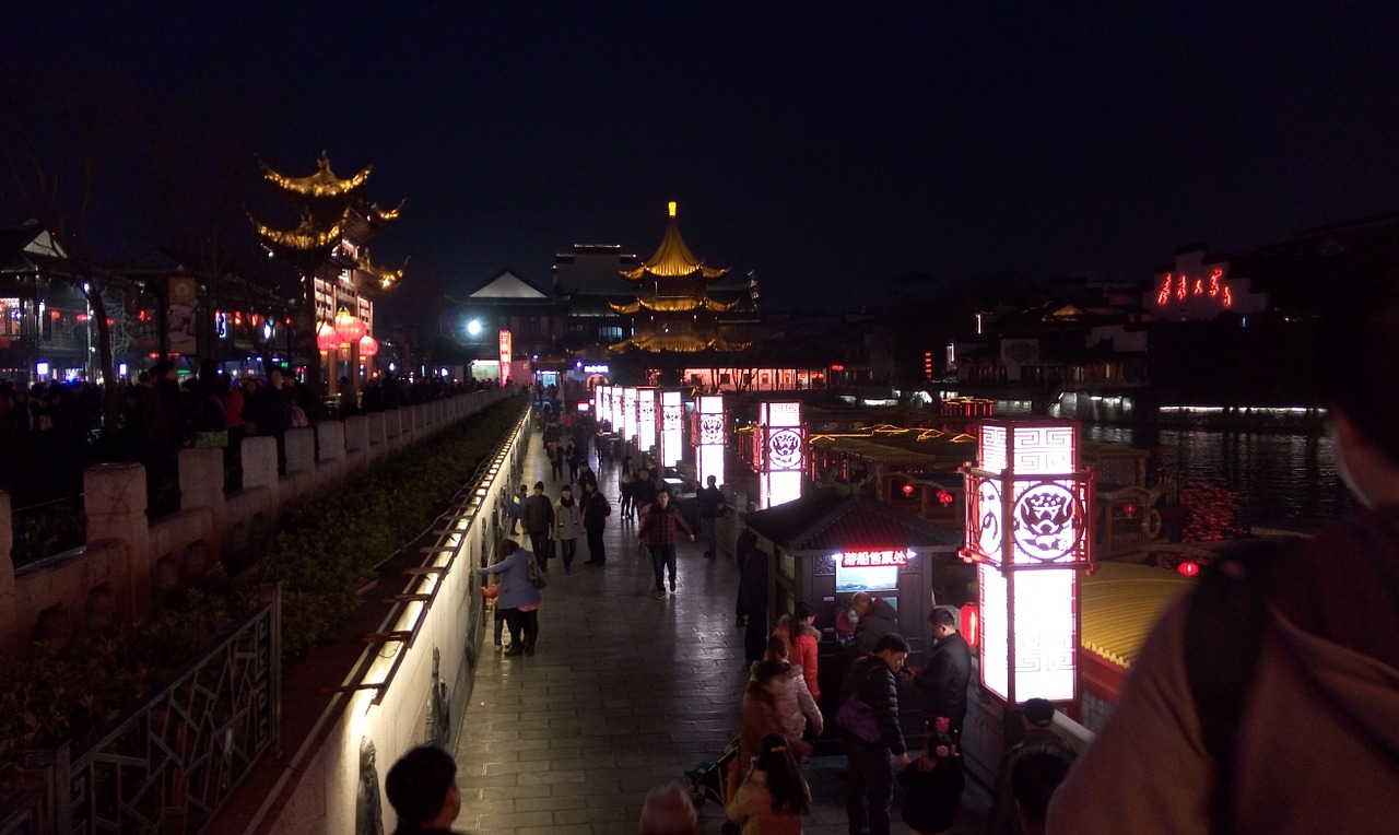 nanjing confucius temple lantern festival free photo
