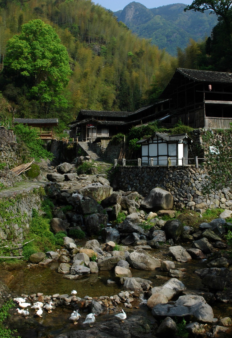 nanxi mountain village streams free photo