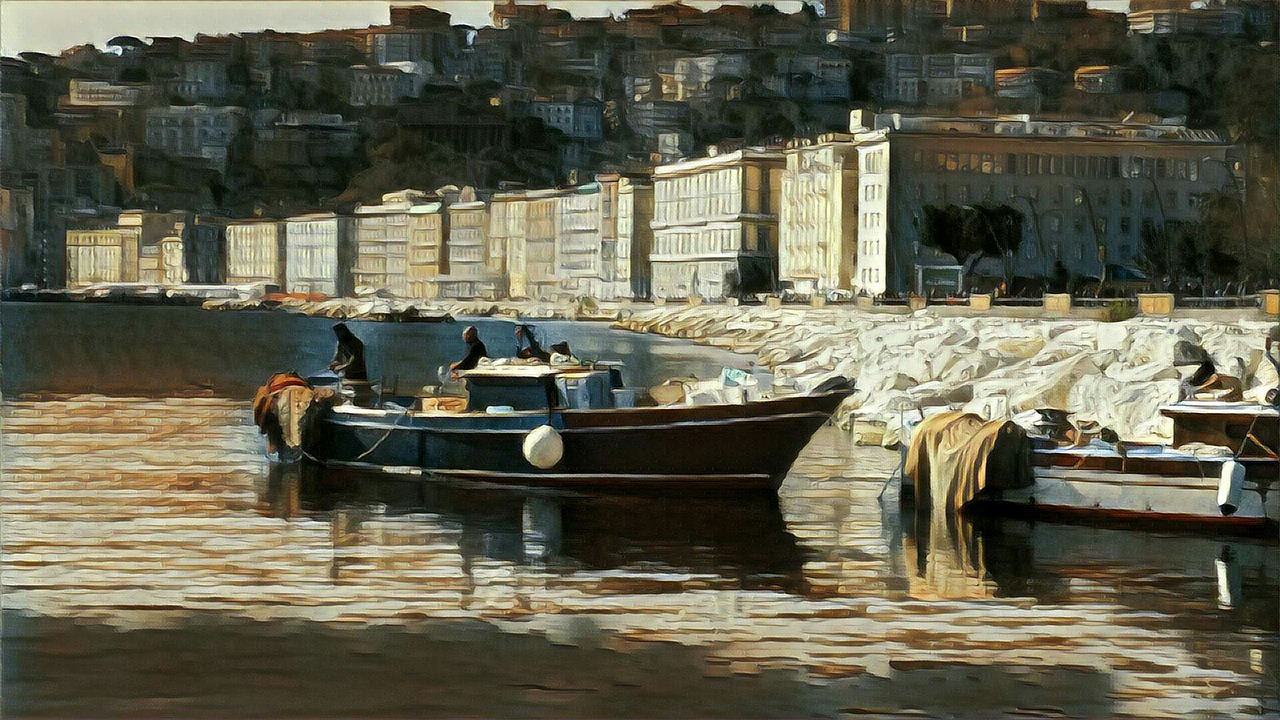 naples boat painting free photo