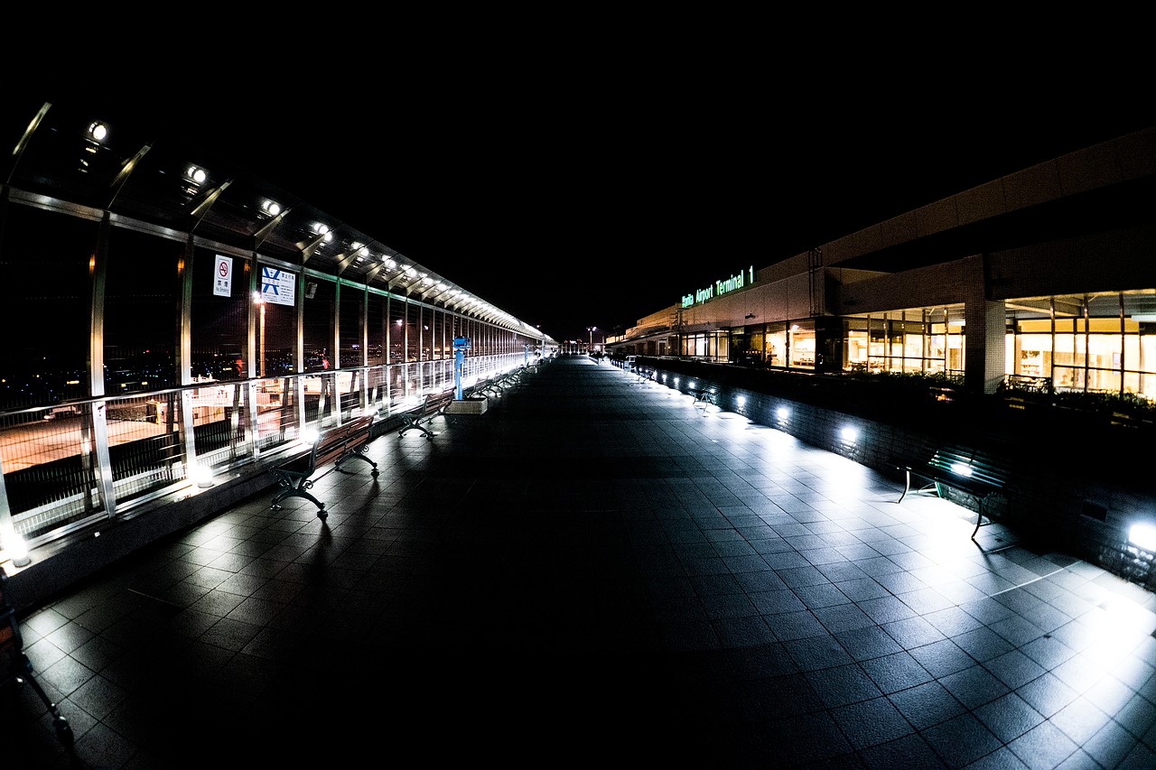 narita international airport airfield night free photo