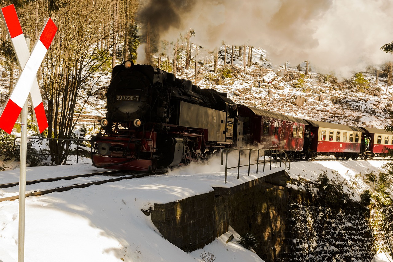 narrow gauge railway snow winter free photo