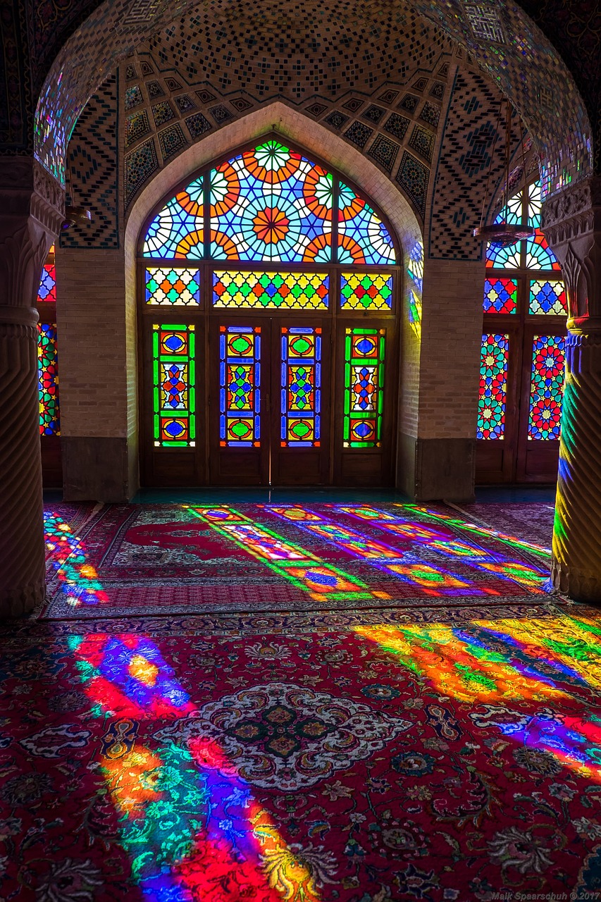 nasir al mulk mosque  shiraz  iran free photo