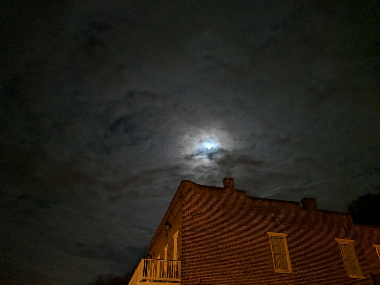 natchez mississippi night moon behind clouds evening moon free photo