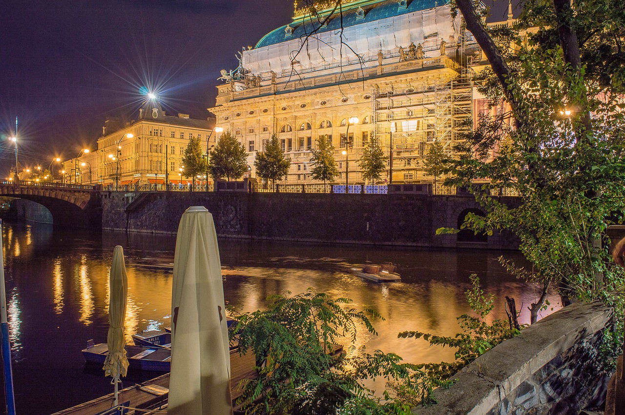 national theatre prague night free photo