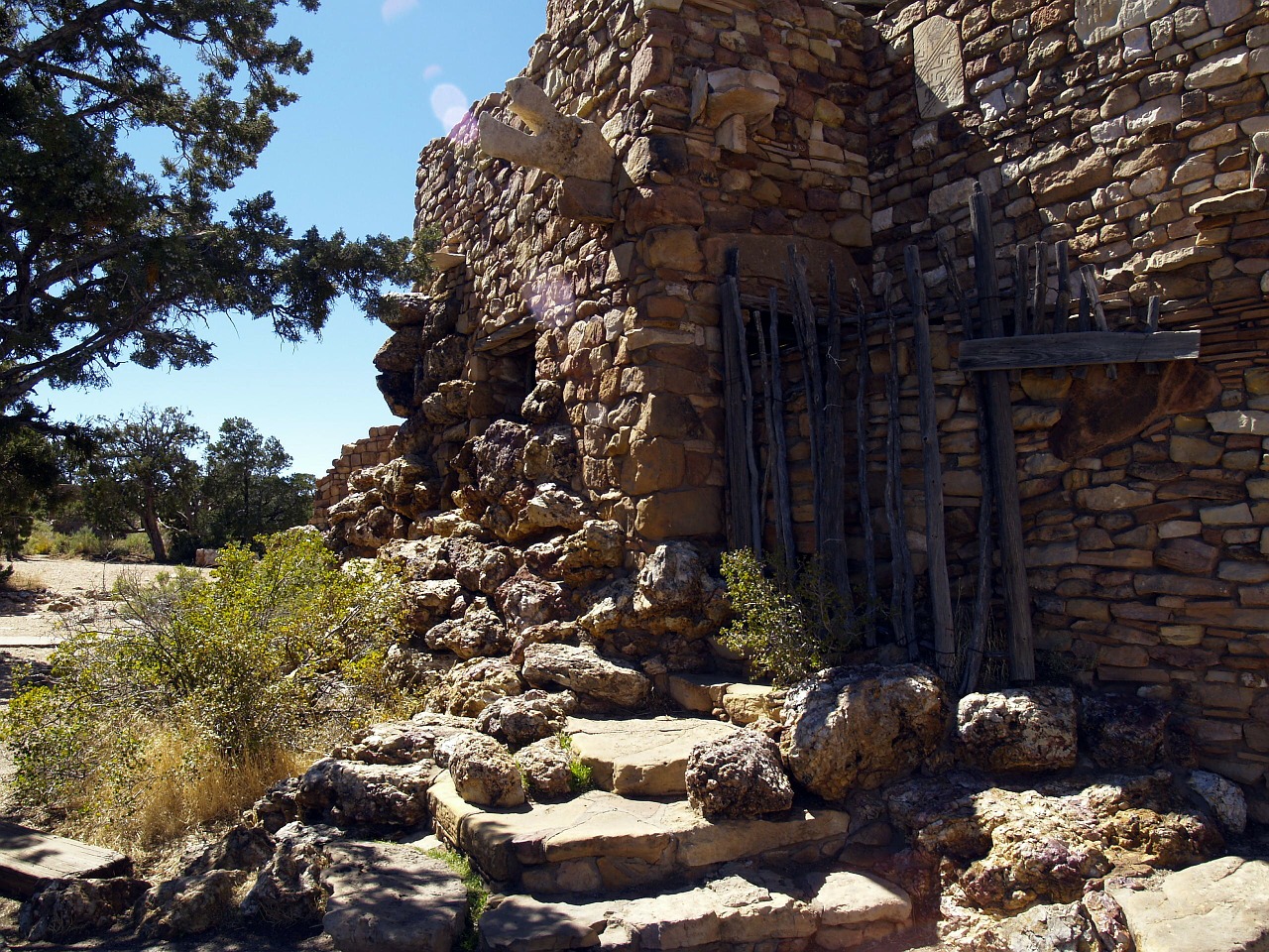 native stone building free photo